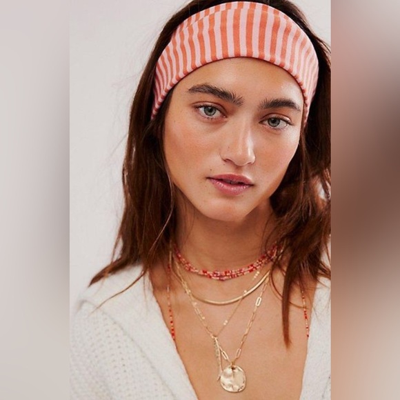 New! Free people Women's Super Wide Stripe Soft Headband - Picture 1 of 5